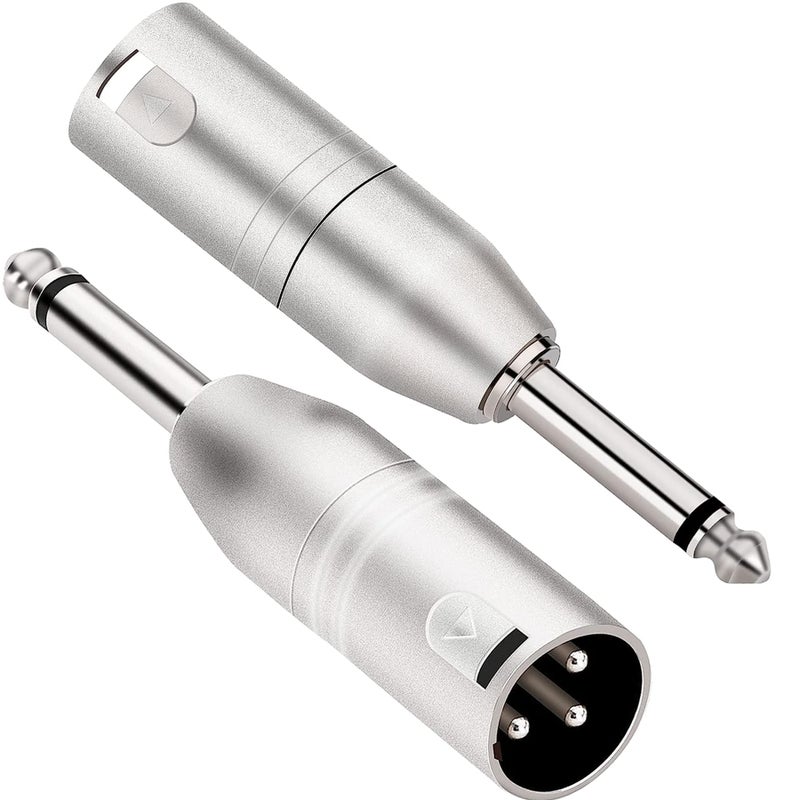 JOMLEY محول JOMLEY 1/4 بوصة TS مونو إلى XLR ذكر، موصل صوتي غير متوازن 1/4 بوصة TS مونو إلى XLR ذكر - عبوة من 2 - Image 1